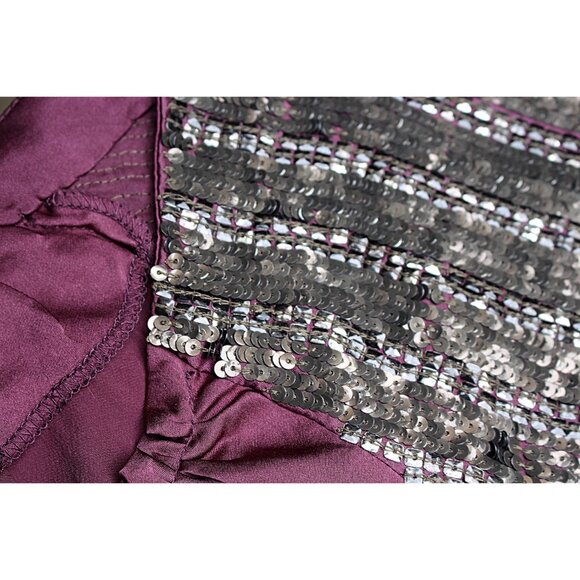 Day Birger et Mkkelsen - Silk Charmeuse Babydoll Dress with Sequin Sleeves, S M - Picture 10 of 11